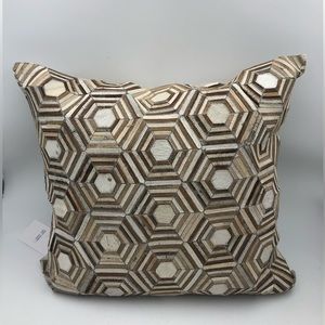 Callisto Home Calf Hair Decorative Square Pillow